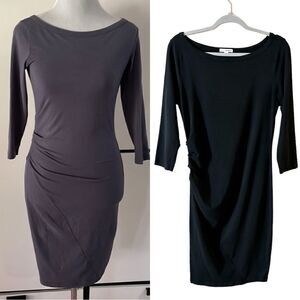James Perse Midi Black Dress Jersey Size 4